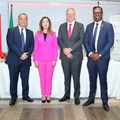Source: Supplied. Leila Mokaddem, director-general, Southern Africa, AfDB; Charles Russon, Absa group interim chief executive officer designate and Deon Raju, Absa group financial director.