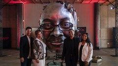 The South African Breweries has launched a campaign to discourage consumers from drinking and driving which includes a photo of two deceased using parts from the carnage of car accidents (Image supplied)