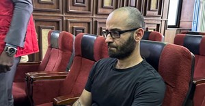 Tigran Gambaryan, an executive of Binance, the world's largest cryptocurrency exchange, sits as he waits to face prosecution for tax evasion and money laundering at the federal high court in Abuja, Nigeria, 4 April 2024. Reuters/ Abraham Achirga/File Photo
