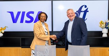 Pictures: Aida Diarra, senior vice president and head of sub-Saharan Africa at Visa with Clayton Hayward, group CEO of EFTCorp. Together they have formed a five year partnership to enhance financial inclusion in Africa (Image supplied)