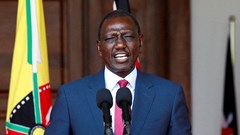 Kenyan President William Ruto speaks at a press conference where he announced spending cuts in government after protests against the proposed finance bill 2024/2025, in Nairobi, Kenya, 5 July 2024. Reuters/Monicah Mwangi/File Photo