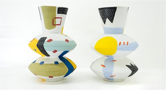 Artist: Clementina Van der Walt - Mantelpiece Duo. Photo by Amadea Yacumakis