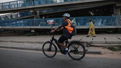 Doctor Philip Moreira, a gynaecologist and department head at Dalal Jamm Hospital, rides his electric bicycle while commuting to the hospital in Dakar, Senegal, 21 October 2024. Reuters/Zohra Bensemra/File Photo