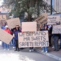 Workers on strike at Premier’s Mister Sweet factory picketed outside the Department of Labour’s office in Germiston last month to demand a report following an inspection by an official. Archive photo: Kimberly Mutandiro / GroundUp