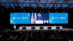 Sultan Al Jaber, COP28 President, speaks at the United Nations climate change conference COP29 opening in Baku, Azerbaijan, 11 November 2024. Reuters/Maxim Shemetov
