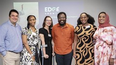 Pictured (left to right): Stuart Townshend - Director at Edge Growth, Lesego Lebuso - Royal Bafokeng Holdings, Janice Johnston – Chief Executive of Edge Growth Ventures, Mandla Mbuyazi - Impact Investment and Ideation Lead at First Rand and keynote speaker at the launch, Susan Moloisane Chief Executive of Edge Growth Solutions, Nabeela Vally - Head of Business Development Edge Growth