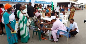 A health employee gives a malaria injection to a child during the official ceremony for the launch of the malaria vaccination campaign for children aged between zero and eleven months in Abobo a district of Abidjan, Ivory Coast, 15 July 2024. Reuters/Luc Gnago/File Photo