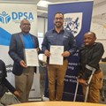 DPSA Provincial Treasurer, Redewaan Ederies, DPSA Provincial Chairperson, Bongani Yamba, Provincial Minister of Infrastructure, Tertuis Simmers, and DPSA Programme Manager, Nyameko Mpulu.