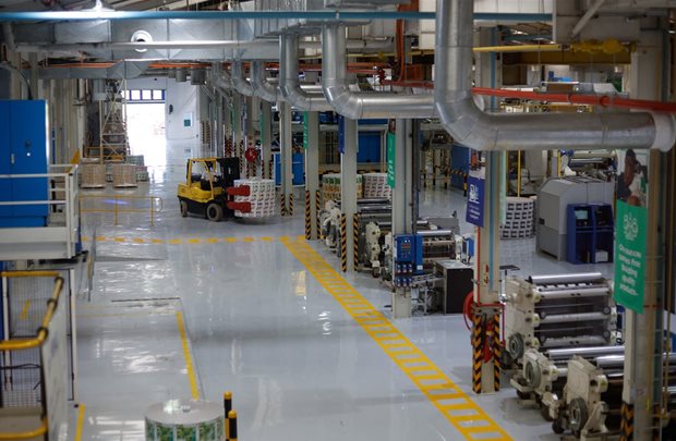 Source: Reuters. A general view shows the Tetra Pak factory floor in Durban, South Africa, 4 April, 2024.