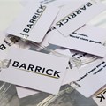 Souvenir luggage tags are displayed at a Barrick Gold Corp at the Prospectors and Developers Association of Canada (PDAC) annual conference in Toronto, Ontario, Canada. Source: Reuters/Chris Helgren