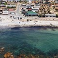 A drone image of oil at the main beach in Strandfontein on the West Coast. Photo: Tania Fouche / GroundUp