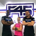 Danette Breitenbach with two of the fantastic F45 coaches, Brandon (left) and Dan (right)