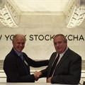 Neal Froneman (right) at the NYSE relisting in 2020. Source: Sibanye-Stillwater/Flickr