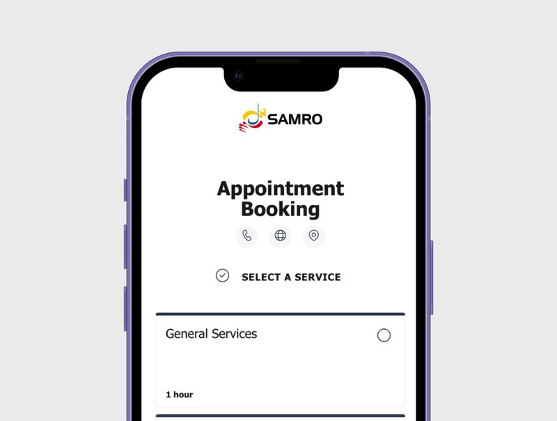 Samro embraces digital transformation with the new online appointment booking system