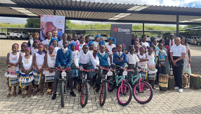 Bikes handed over to thrilled senior learners at Tsakane Primary School, Krugersdorp