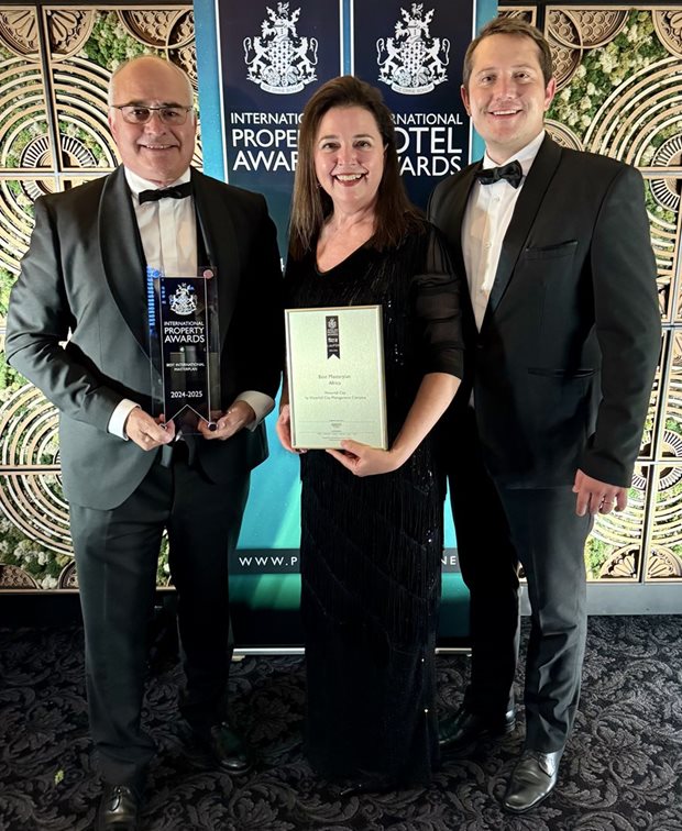 Source: Supplied. Willie Vos, chief executive officer of Waterfall City Management Company (WCMC), Tertia du Toit, communications manager of WCMC and Piet Joubert, general manager of WCMC.