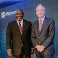 Microsoft vice chair and president, Brad Smith with President of the Republic of South Cyril Ramaphosa