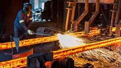 Amit Saini, a director at Eastern Cape-based Coega Steels Pty Ltd, does not doubt South Africa can be Africa’s green-steel hub. Pictured are steel billets produced in the Gqeberha mini mill’s induction furnace. (Image supplied) Supplied