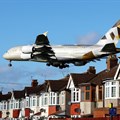 An Etihad Airways plane lands at Heathrow during Storm Isha in London, Britain, 22 January 2024. Reuters/Matthew Childs/File Photo