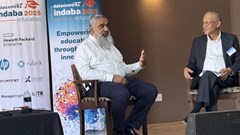 Ahmed Mahomed (left) and Professor Crouch (right) at Datacentrix's Education Indaba 2025