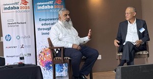 Ahmed Mahomed (left) and Professor Crouch (right) at Datacentrix's Education Indaba 2025