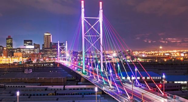 Source: . The Nelson Mandela Bridge in Johannesburg, South Africa.