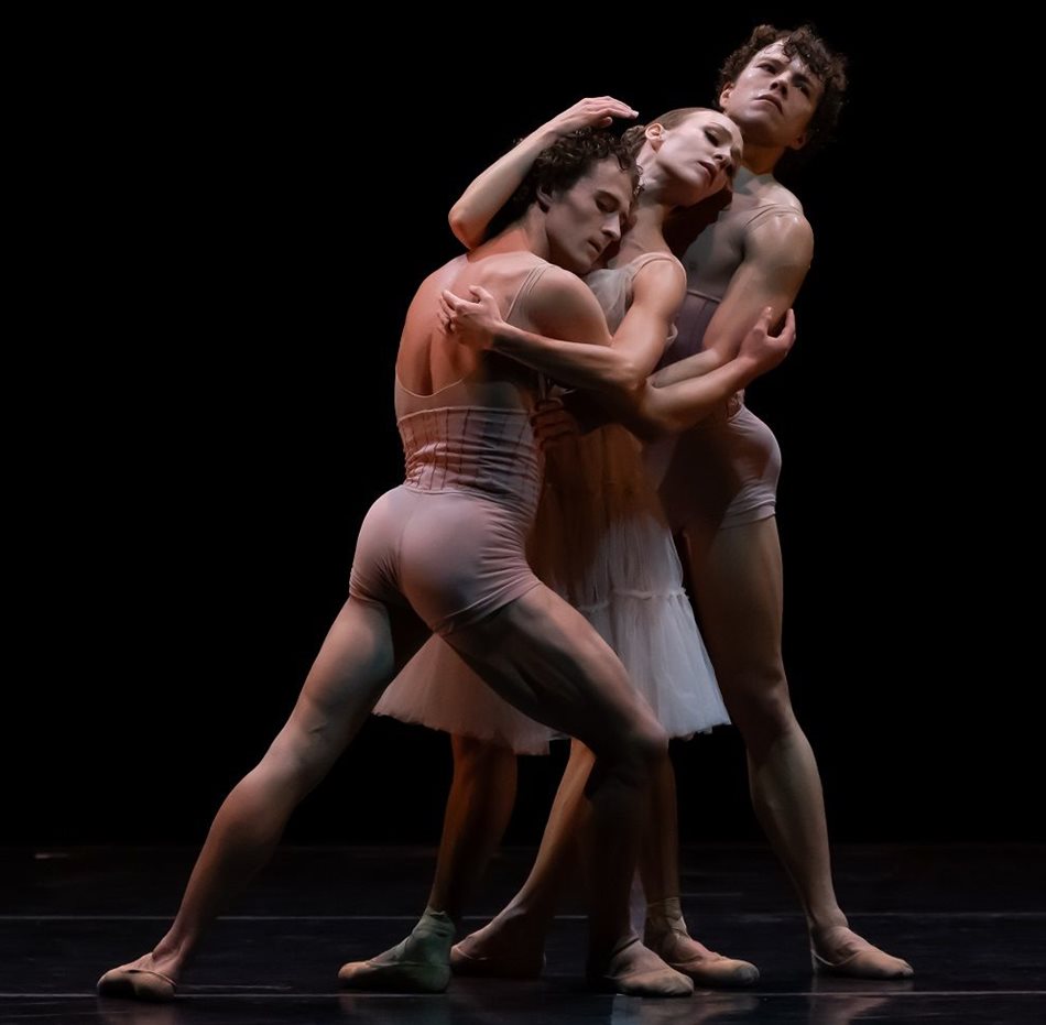 Gabriel Ravenscroft, Mia Coomber and Jan Kotze´ in Kirsten Isenberg’s Reverie, in Cape Ballet Africa's triple bill Breathwrods. Photo credit: Paul Seaby