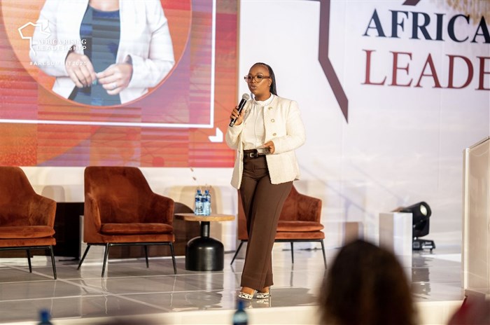 CEO and founder Nomazibulo Tshanga welcomes delegates to the Africa Rising Leadership Summit and Awards, a premiere leadership gathering that took place in Johannesburg on 27 and 28 March.