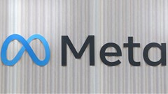 The logo of Meta is seen at the entrance of the company's temporary stand ahead of the World Economic Forum (WEF) in Davos, Switzerland, 18 January 2025. Reuters/Yves Herman/File Photo