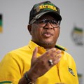 Source: Fikile Mbalula, the Secretary-General of the African National Congress addresses the media during a press conference at Chief Albert Luthuli House, the headquarters of the African National Congress in Johannesburg, South Africa, 1 April, 2025.