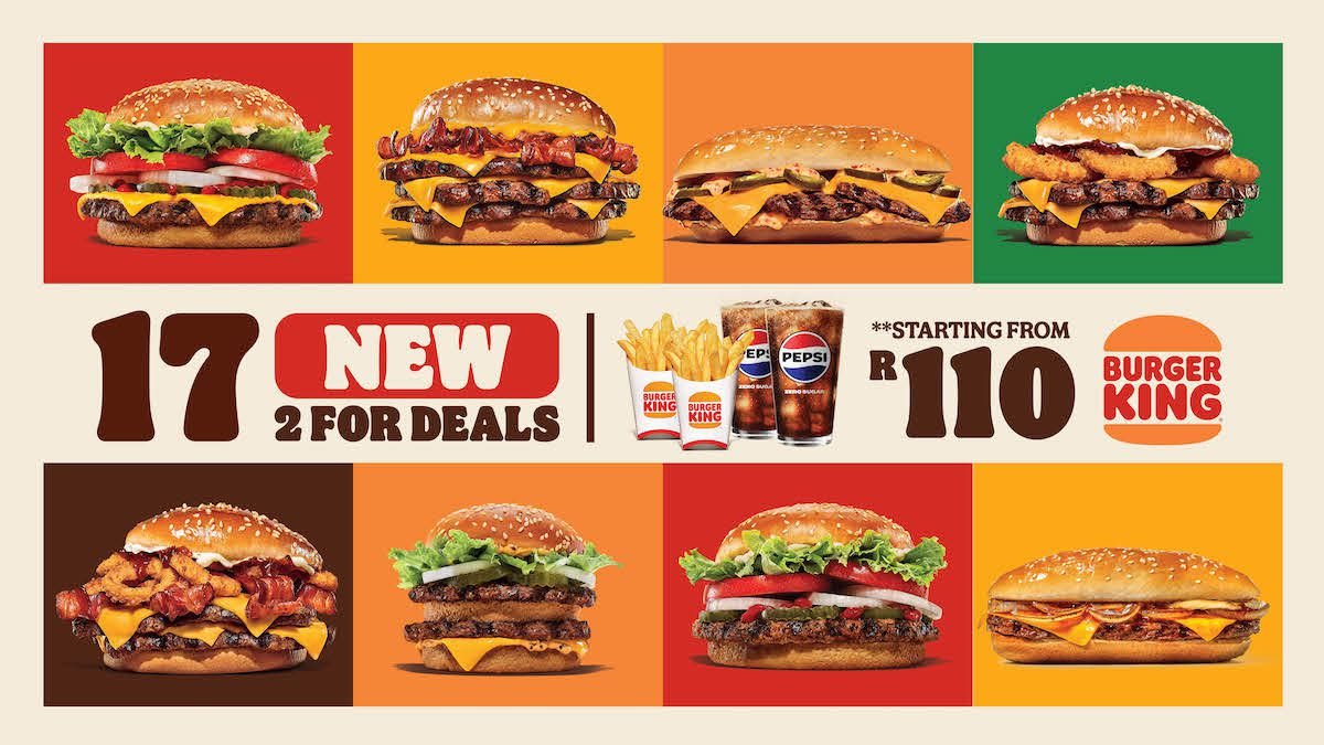 Taste on Fire: Burger King unveils 17 new 2-for deals starting at R110