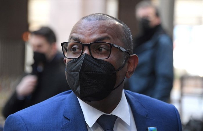 Mauritius Minister of Finance Renganaden Padayachy arrives for the first day of a European Union- African Union summit at the European Council building in Brussels, Belgium, 17 February 2022. John Thys/Pool via Reuters/File Photo