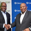 Dan Marokane, group chief executive, Eskom and Ben Magara, CEO of Exxaro Resources. the two organisations have signed a MoU to reduce carbon emissions, improve air quality and ensure a just transition to a low-carbon economy