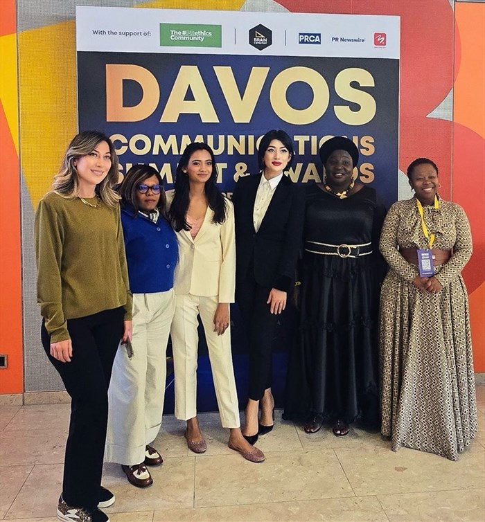 L-R: Viroslava Novosylna, CEO of Slova Tech PR (Ukraine); Lebo Madiba, managing director PR Powerhouse (South Africa), Chetna Krishna, communications officer at CERN (Switzerland); Tatevik K. founder Spring Public Relations (Armenia); Tatevik Simonian, founder of Spring PR (Armenia), Thabisile Phumo, executive vice president: Stakeholder relations, Sibanye-Stillwater (South Africa) and Kobi Osisiadan-Bekoe, director of corporate affairs at the Ghana-India Kofi Annan Centre of Excellence in ICT