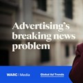 Warc research shows that globally, newsbrand ad spend is forecast to fall to $32.3bn this year, a 33.1% decrease from 2019, as hard news stories – from trade wars to armed conflicts – draw audiences but not ad dollars. (Image supplied)