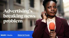 Warc research shows that globally, newsbrand ad spend is forecast to fall to $32.3bn this year, a 33.1% decrease from 2019, as hard news stories – from trade wars to armed conflicts – draw audiences but not ad dollars. (Image supplied)