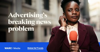 Warc research shows that globally, newsbrand ad spend is forecast to fall to $32.3bn this year, a 33.1% decrease from 2019, as hard news stories – from trade wars to armed conflicts – draw audiences but not ad dollars. (Image supplied)