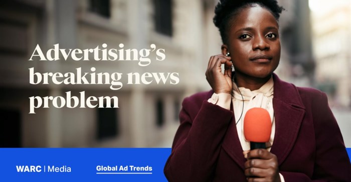 Warc research shows that globally, newsbrand ad spend is forecast to fall to $32.3bn this year, a 33.1% decrease from 2019, as hard news stories – from trade wars to armed conflicts – draw audiences but not ad dollars. (Image supplied)