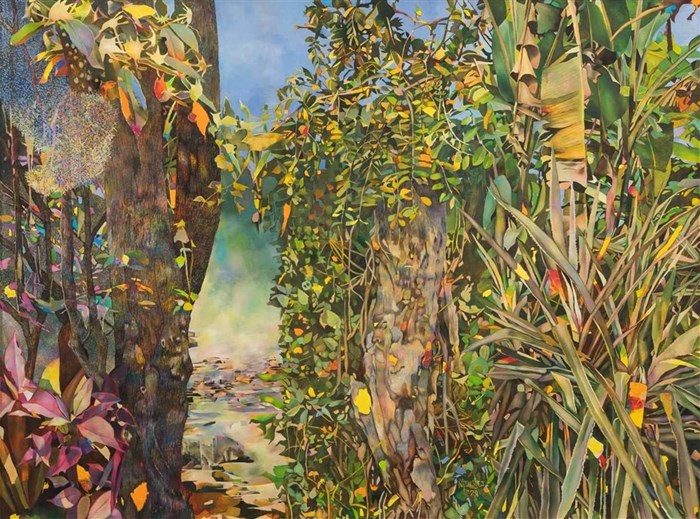 Joseph Ntensibe (Uganda 1953-), Forest Scene (2020). Image supplied