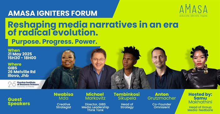 The AMASA Igniters Forum will take place on Wednesday, 21 May 2025, at the GIBS Auditorium in Illovo, Johannesburg (Image supplied)