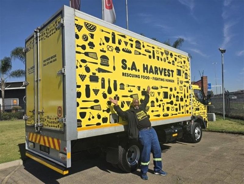 Victor Mpofu, SA Harvest HR Manager, with the new truck. Image supplied