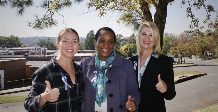 Michelle Shelley (EBM Portfolio manager), Dr Mazvita Muchengeti (head of department : National Cancer Registry), and Belinda Wagner (founder of Living with Cancer SA) gear up to show support for the upcoming Your Cancer Counts campaign, taking place from 30 May to 2 June around the country