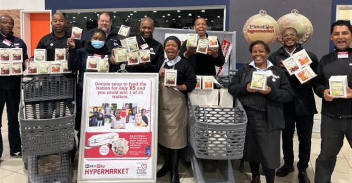 This winter the Pick n Pay Hypermarket Soup for SA initiative encourages customers to donate a packet of soup costing just R5, aiming to collect over one million packs of soup (Image supplied)