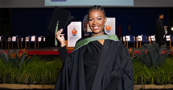 Mongiwa Hazel Ntuli at the UP 2025 autumn graduations