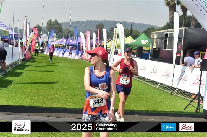 Dr Bianca Frost during the 2025 Jeppe Marathon