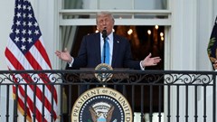 US President Donald Trump speaks as he attends a &quot;Summer Soiree&quot; held on the South Lawn of the White House in Washington, DC, US, 4 June 2025. Reuters/Leah Millis
