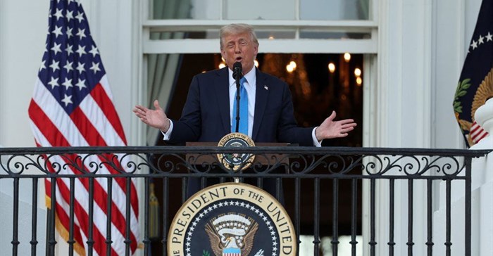 US President Donald Trump speaks as he attends a &quot;Summer Soiree&quot; held on the South Lawn of the White House in Washington, DC, US, 4 June 2025. Reuters/Leah Millis