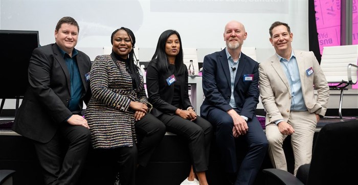 Craig Henery, ACMA, CGMA, CFO at DHL Express South Africa; Tariro Mutizwa, ACMA, CGMA, vice president at AICPA & CIMA; Catherine Chettiar, FCMA, CGMA, finance senior manager for Business Reform at Toyota South Africa; Stephen Flatman, M.Ed., vice president of Education and Professional Qualifications, Management Accounting at AICPA & CIMA; and Grant Driver, founder of Captivate International