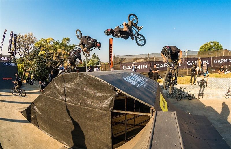 Vincent Leygonie reclaimed his title in the Pro Men’s category at the 2025 South African BMX Freestyle Championships. Image by Eric Palmer.
