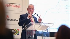 Mark Cutifani delivering the keynote address on day one of the London Indaba. Image supplied.